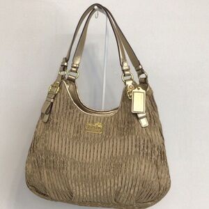 COACH MADISON RUCHED GOLD HOBO BAG # 18886 NEVER USED